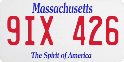 MA license plate 9IX426