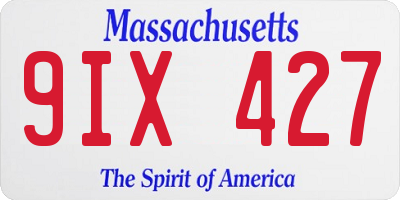 MA license plate 9IX427