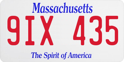 MA license plate 9IX435
