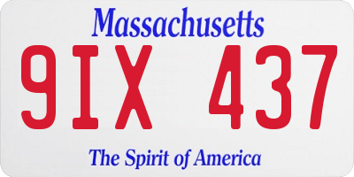 MA license plate 9IX437