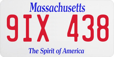 MA license plate 9IX438