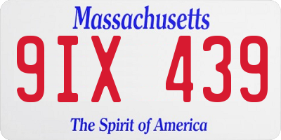 MA license plate 9IX439