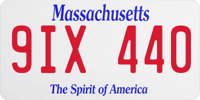 MA license plate 9IX440