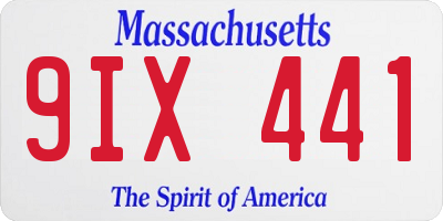 MA license plate 9IX441