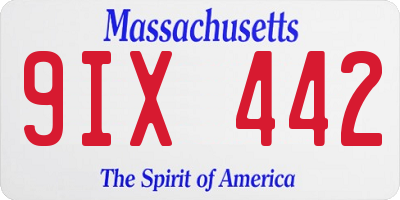MA license plate 9IX442