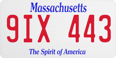 MA license plate 9IX443