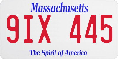 MA license plate 9IX445