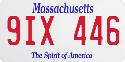 MA license plate 9IX446