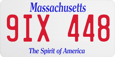 MA license plate 9IX448