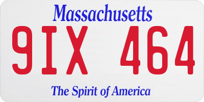 MA license plate 9IX464