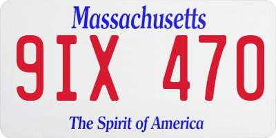 MA license plate 9IX470