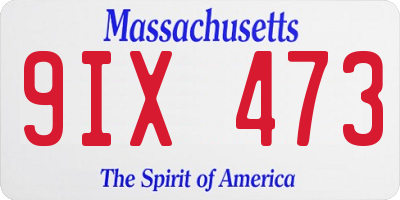 MA license plate 9IX473