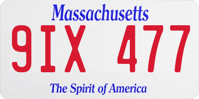 MA license plate 9IX477