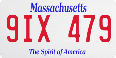 MA license plate 9IX479