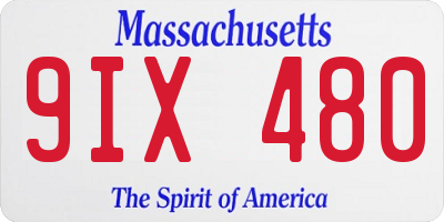 MA license plate 9IX480