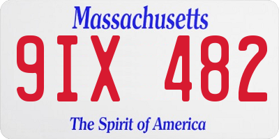 MA license plate 9IX482