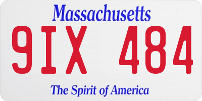 MA license plate 9IX484