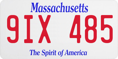MA license plate 9IX485