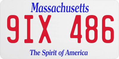 MA license plate 9IX486