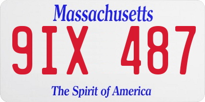 MA license plate 9IX487