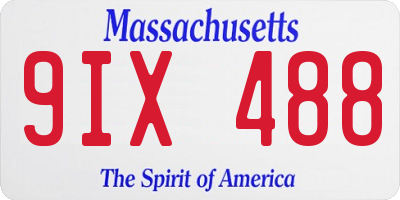 MA license plate 9IX488