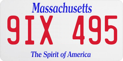 MA license plate 9IX495