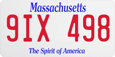 MA license plate 9IX498