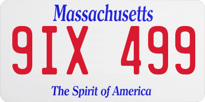 MA license plate 9IX499
