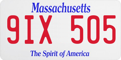 MA license plate 9IX505