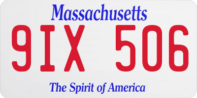 MA license plate 9IX506