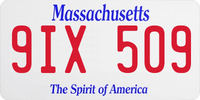 MA license plate 9IX509