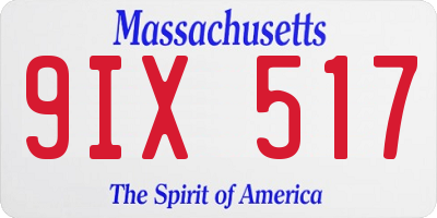 MA license plate 9IX517