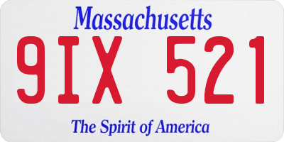 MA license plate 9IX521