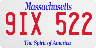 MA license plate 9IX522