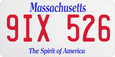 MA license plate 9IX526