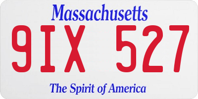 MA license plate 9IX527