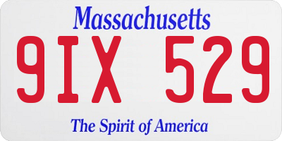 MA license plate 9IX529