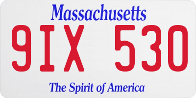 MA license plate 9IX530