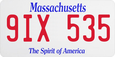 MA license plate 9IX535