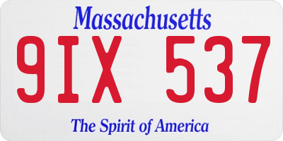 MA license plate 9IX537