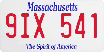 MA license plate 9IX541
