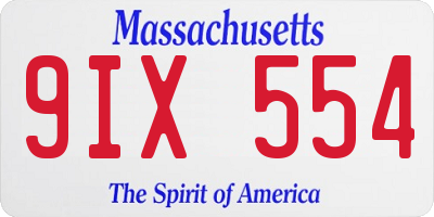 MA license plate 9IX554