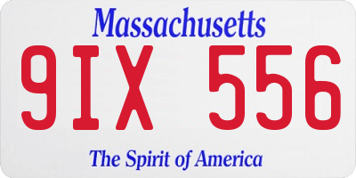 MA license plate 9IX556