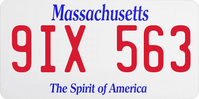 MA license plate 9IX563