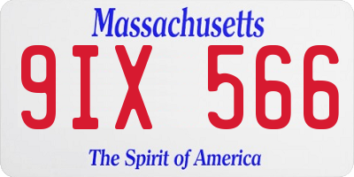 MA license plate 9IX566