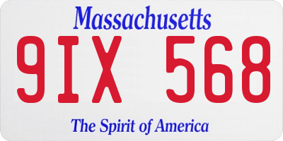 MA license plate 9IX568