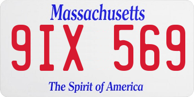 MA license plate 9IX569