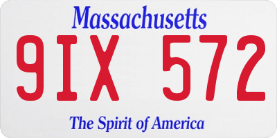 MA license plate 9IX572