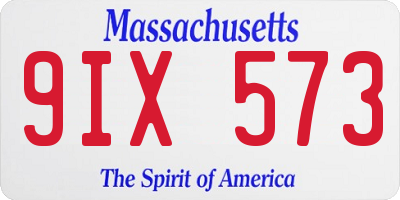 MA license plate 9IX573