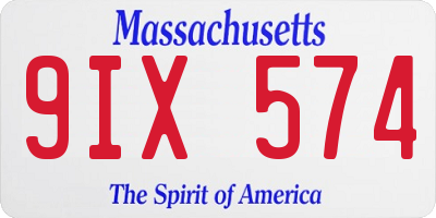 MA license plate 9IX574